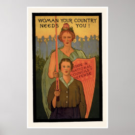 Vrouw Uw land heeft u nodig! Poster