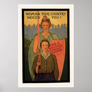 Vrouw Uw land heeft u nodig! Poster