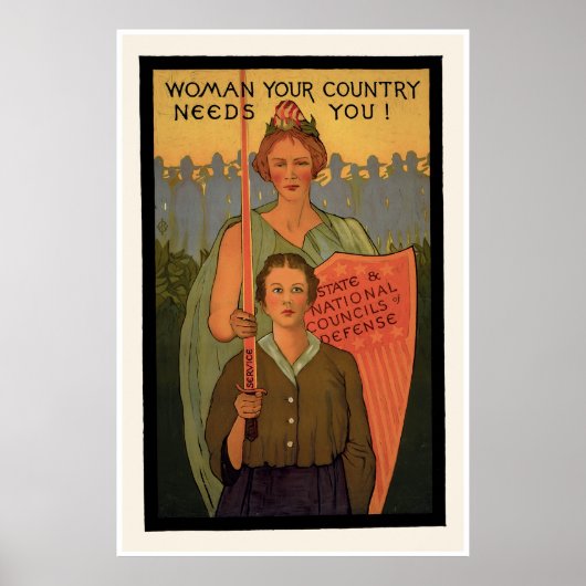 Vrouw Uw land heeft u nodig! Poster (Voorkant)