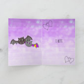 Vrouw Vampier, Romantisch Halloween I BITE Kaart (Binnen)