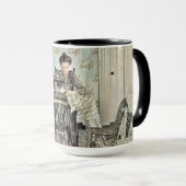 Vrouw van 1890 bij naaimachine Foto geblindeerd Mok (Voorkant rechts)