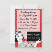 Vrouw van 1950 met gebarentaal kaart (Achterkant)