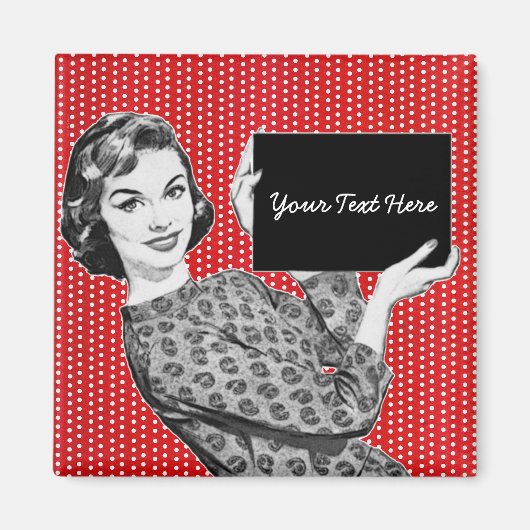 Vrouw van 1950 met gebarentaal magneet (Voorkant)