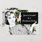 Vrouw van 1950 met kerstteken kaart (Voorkant / Achterkant)