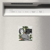 Vrouw van 1950 met kerstteken magneet (Insitu (Vaatwasser))