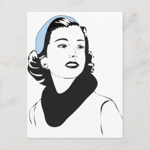 Vrouw van 50 inch briefkaart