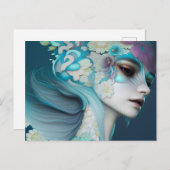 Vrouw van de bloemen briefkaart (Voorkant / Achterkant)