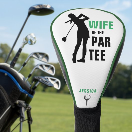 Vrouw van de Par Tee Groen & Wit Golfheadcover