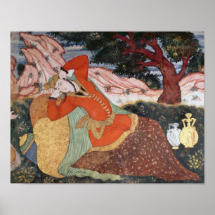 Vrouw van de rechtbank van Shah Abbas I, 1585-1627 Poster