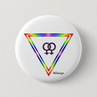 Vrouw van de regenboogdriehoek/Vrouw Ronde Button 5,7 Cm