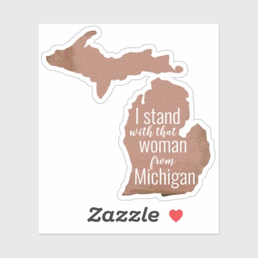 Vrouw van de staat Michigan Copper Silhouette Sticker (Vel)