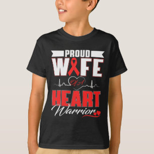 Vrouw van een hartkrijger Hartziekte Bewustzijn Mo T-shirt