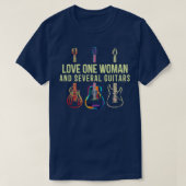 Vrouw van één vrouw en meerdere gitaren t-shirt (Design voorkant)