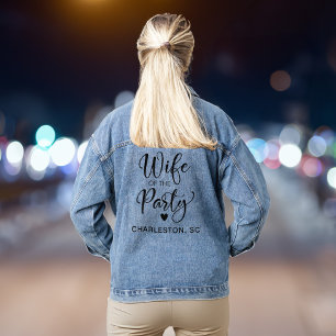 Vrouw Van Het Feest Charleston Bachelorette Party Denim Jacket