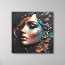 Vrouw van Koper - AI Creatie Canvas Afdruk