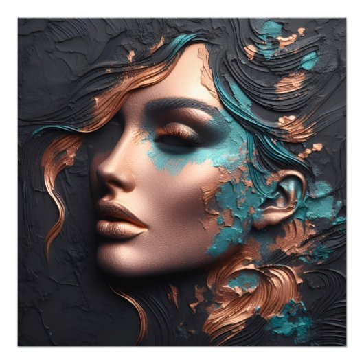 Vrouw van Koper - AI Creatie Foto Afdruk (Voorkant)