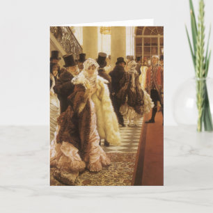 Vrouw van Mode door Tissot,  Victoriaans Kunst Feestdagen Kaart