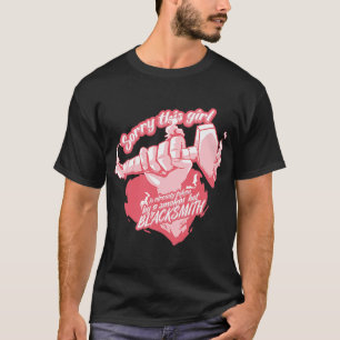 Vrouw van smid Trotse meisje smeedt T-shirt