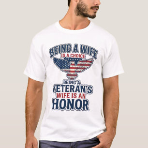 Vrouw van Veteraan Eervol Patriottische Adelaar T- T-shirt