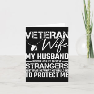 Vrouw van veteraan vrouw leger echtgenoot soldaat  kaart