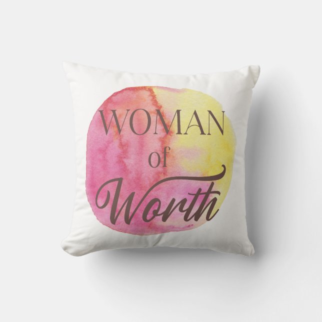 Vrouw van Waarde Kussen (Voorkant)