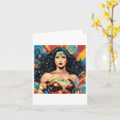 Vrouw van Wonder Sticker Kaart (Gele Bloem)