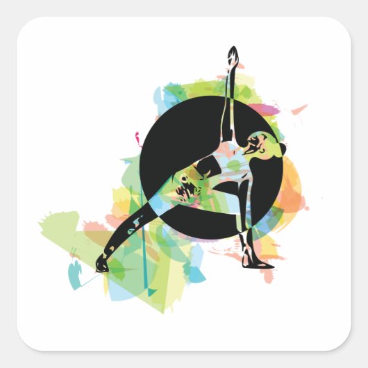 Vrouw: Verblindende illustratie Vierkante Sticker (Voorkant)