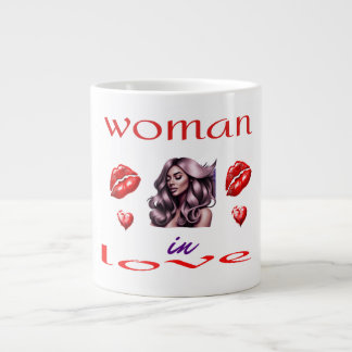 "Vrouw Verliefd" - Valentijnsdag Kunst . Extra Grote Beker