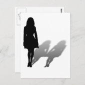 Vrouw Vermiste vrouw Silhouette Briefkaart (Voorkant / Achterkant)