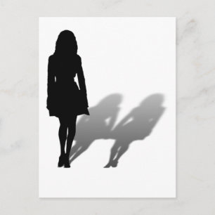 Vrouw Vermiste vrouw Silhouette Briefkaart