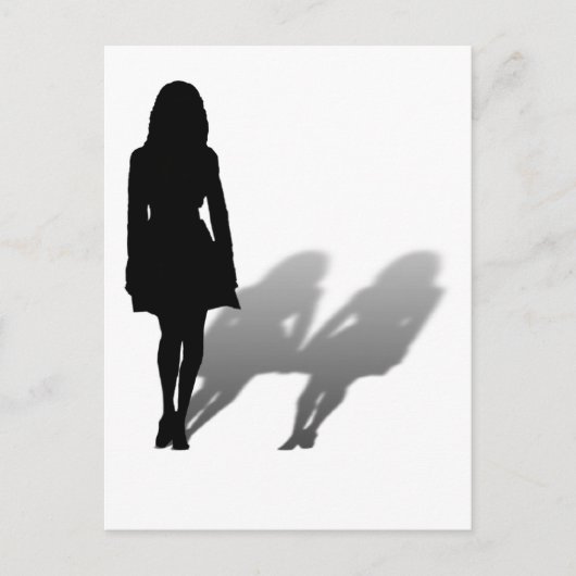 Vrouw Vermiste vrouw Silhouette Briefkaart (Voorkant)
