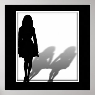 Vrouw Vermiste vrouw Silhouette Poster