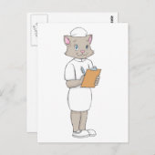 Vrouw verpleegkat briefkaart (Voorkant / Achterkant)