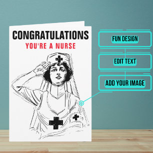 Vrouw verpleegkundige Afstuderen gefeliciteerd Kaart