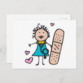 Vrouw verpleegster briefkaart (Voorkant / Achterkant)