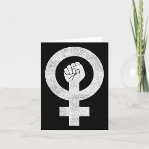 Vrouw verzet zich tegen eerste feministisch Shirt  Kaart