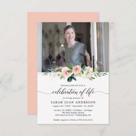 Vrouw: Viering van een levenslange uitnodiging met (Voorkant / Achterkant)