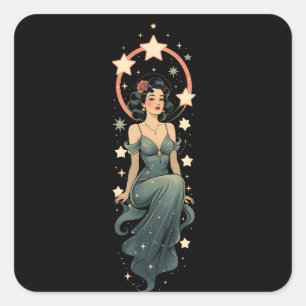 vrouw vierkante sticker