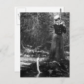 vrouw visserij briefkaart (Voorkant / Achterkant)