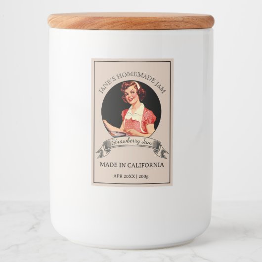  Vrouw Voedsel Custom Label Voedselcontainer Etiket (Voorkant)