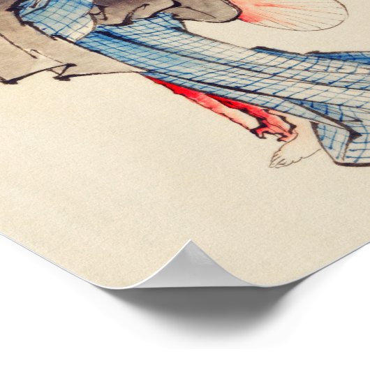 Vrouw volledig Lengte Portret van Katsushika Hokus Poster (Hoek)