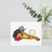 Vrouw Volleybalspeler Briefkaart (Staand voorkant)