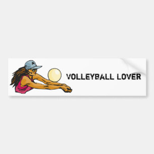 Vrouw Volleybalspeler Bumpersticker