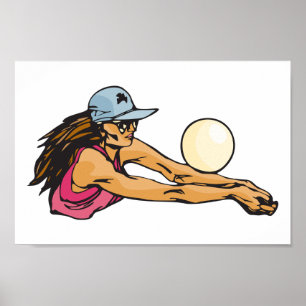 Vrouw Volleybalspeler Poster