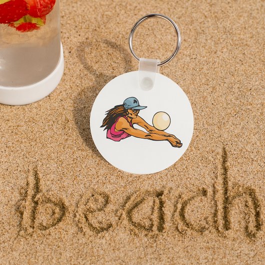 Vrouw Volleybalspeler Sleutelhanger