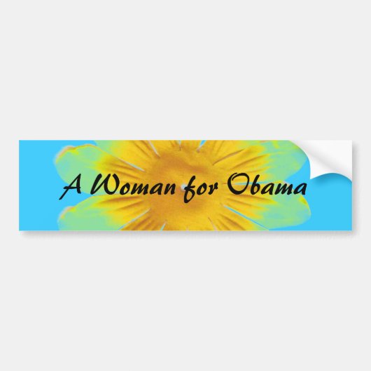 Vrouw voor de bumpertrap van Obama Bumpersticker (Voorkant)