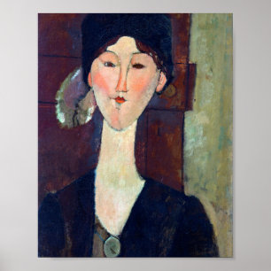 Vrouw voor de deur door Amedeo Modigliani Poster
