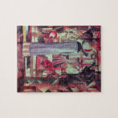 Vrouw voor een groot verlicht raam legpuzzel (Horizontaal)