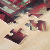 Vrouw voor een groot verlicht raam legpuzzel (Zijkant)