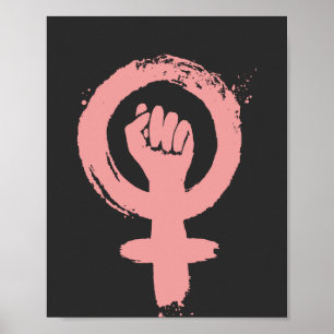 Vrouw voor Feminist Fist Social Justice Poster
